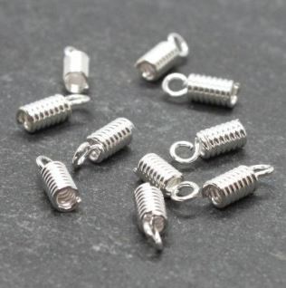 Embout de cordon, ressort, 6mm, trou 2.5mm