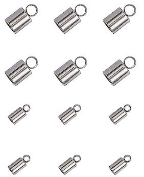 Embout de cordon, INOX, 10x5mm, trou int 4.2mm, anneau 1.5mm