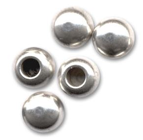 Embout de cordon laiton argenté, pour finition, rond, diamètre 5mm, trou 3mm