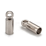 Embout de cordon, INOX, 8x2.8mm, trou 2.1mm, anneau 1.5mm