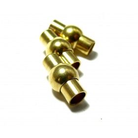 Fermoir magnétique, colonne, couleur bronze, 17x8mm, trou 6mm