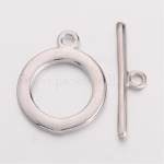 Fermoir Toggle, alliage argenté, 18x14mm, barre 21x2mm, trou 1,8mm