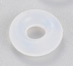 Fermoir caoutchouc rond, noir ou blanc, diam ext. 5mm, diam int. 2mm