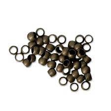 Perle à écraser 2mm bronze antique, compatible fil 0,5mm, unité