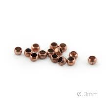 Perle à écraser 3mm cuivre par 50, compatible fil 0,5/0,8/1mm