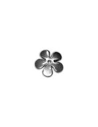 Coupelle en laiton  argent, fleur, 6.5x6.5x2mm trou 2mm