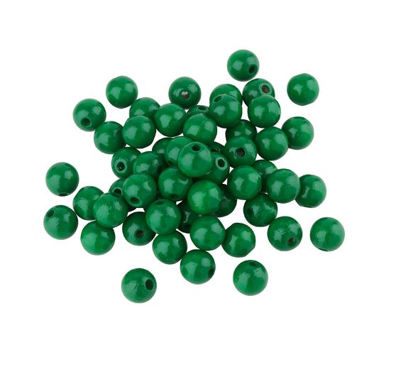 Perles en bois polies 6mm, lot de 115 pièces, couleur vert bouteille
