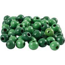 Perles en bois polies 14mm, lot de 18 pièces, couleur vert irlande