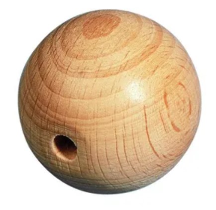 Boule en bois de hêtre, boule, diamètre, 50mm trou 7mm