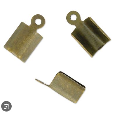 Embout de cordon à écraser, bronze, 3mm, trou 1mm