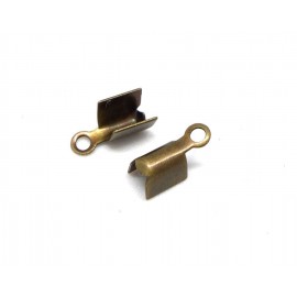 Embout de cordon à écraser, cuivre, 2mm, trou 1mm