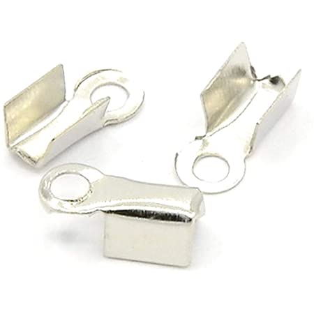 Embout de cordon à écraser, argenté clair, pour fil de 2mm, trou 1mm