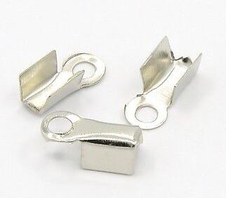 Pince à rubans à écraser, couleur argent clair, 3.5mm, trou 2mm