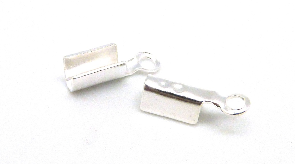 Embout de cordon à écraser, argenté clair, 5mm, trou 2mm