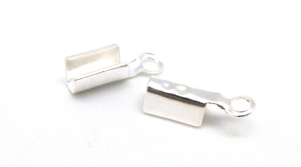 Embout de cordon à écraser, argenté clair, 5mm, trou 2mm