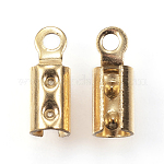 Embout de cordon à écraser INOX doré, placage ionique, 2,5mm, trou 1,2mm