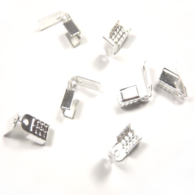 Embout de cordon à écraser, argenté clair, fil de 1mm, trou 1mm