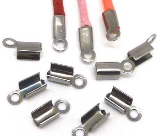 Embout de cordon à écraser, gun métal, 3,5mm, trou 2mm