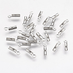 Embout de cordon à écraser INOX argenté, 9x2x1,5mm, trou 1mm