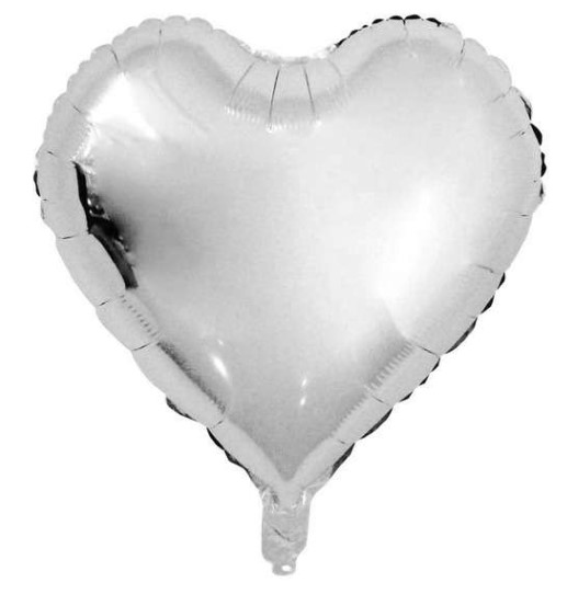 Ballon en aluminium, coeur, argent, 36cm