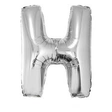 Ballon en aluminium, lettre H, argent, 36cm