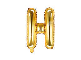 Ballon en aluminium, lettre H, or, 36cm