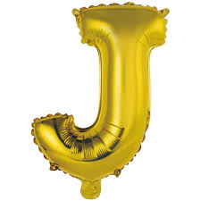 Ballon en aluminium, lettre J, or, 36cm