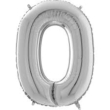 Ballon en aluminium, lettre O, argent, 36cm