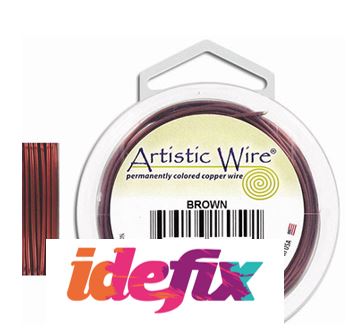 Fil de cuivre Artistic Wire  0,40mm, bobine 27,43 mètres, marron