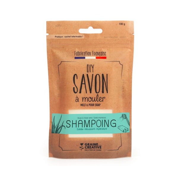 ZD Pain de savon à mouler, Shampoing solide, 100g, base à l'aloe vera