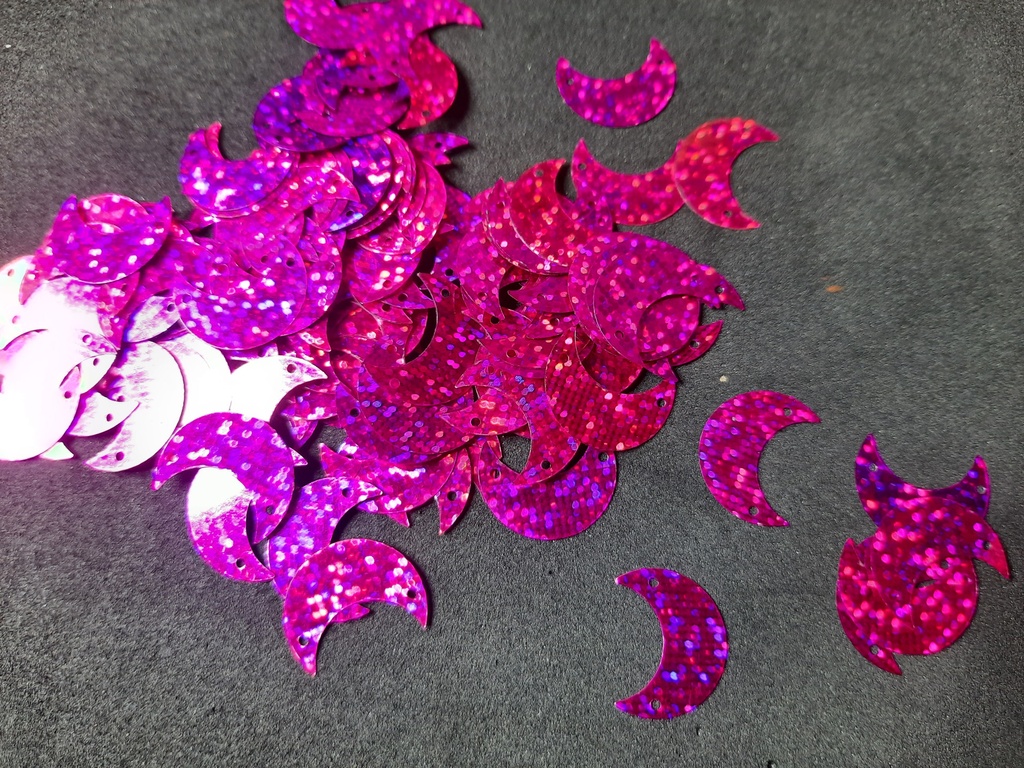 Sequin en forme de croissant avec paillettes couleur violet avec paillettes les 10g