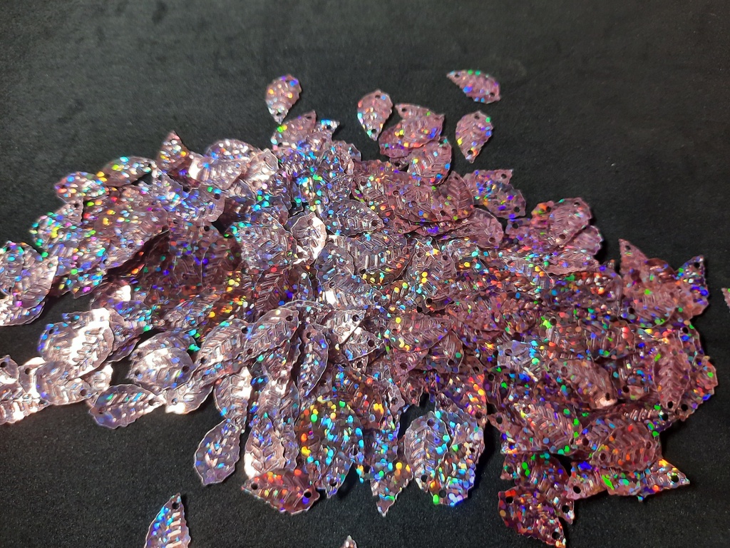 Sequin en forme de feuille de hêtre à paillettes couleur mauve à paillettes les 10g