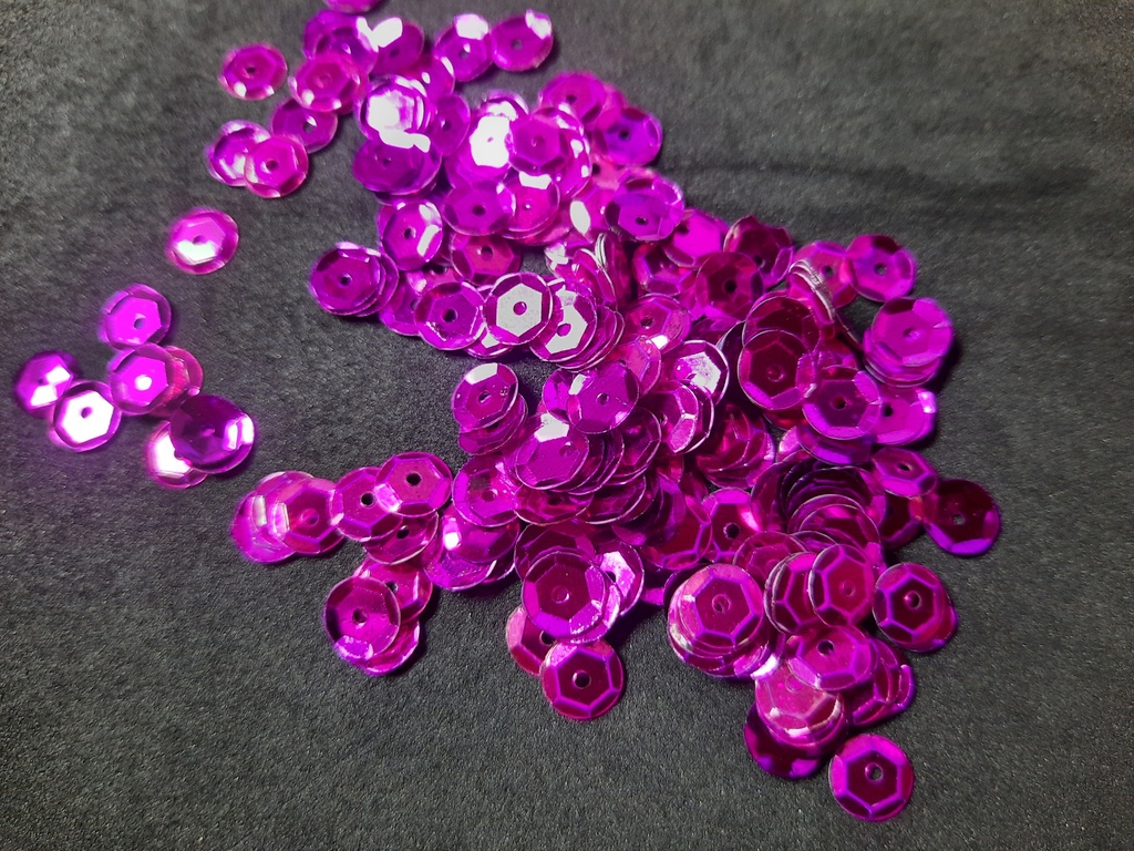 Sequin rond 6mm couleur fuchsia les 10g