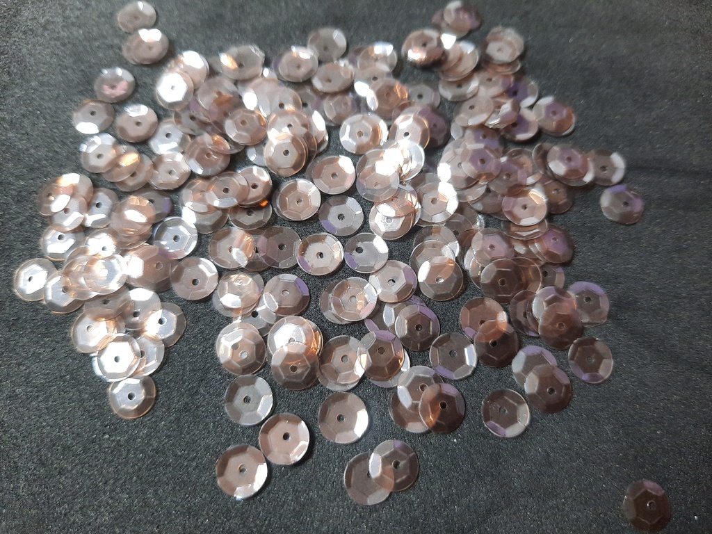 Sequin rond, 6mm couleur mauve à facettes les 10g