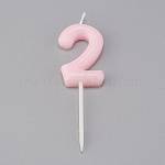 Bougie anniversaire rose chiffre 2 - 89x27.5x7.5mm