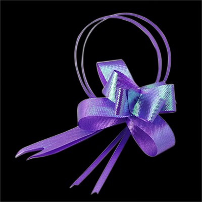 Noeud d'emballage/décoration à plier, violet pailleté, 300x15mm x 10