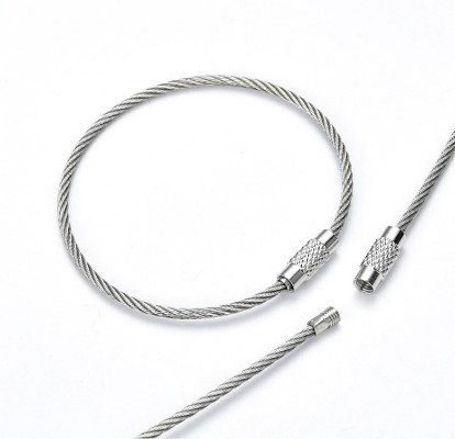 Câble INOX avec fermoir à visser, 21cm