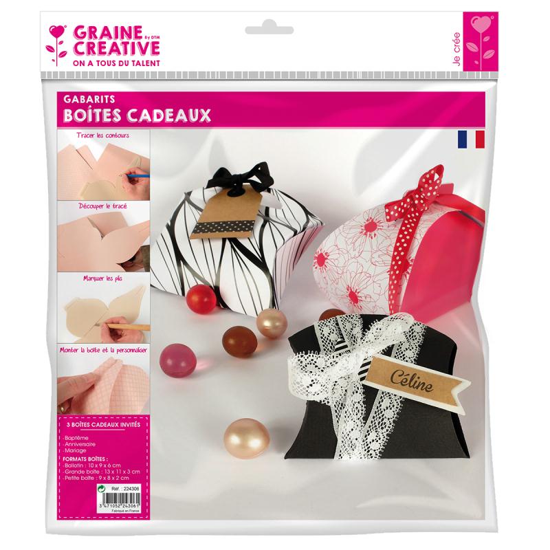 Scrapbooking Gabarit en plastique pour fabriquer des boites cadeaux x3