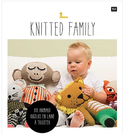 Livre &quot;knitted family&quot;, 10 animaux rigolos en laine à tricoter