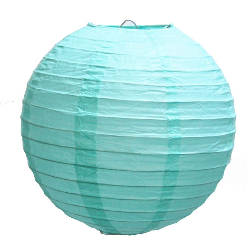 Lanterne en papier, rond, turquoise, 30cm