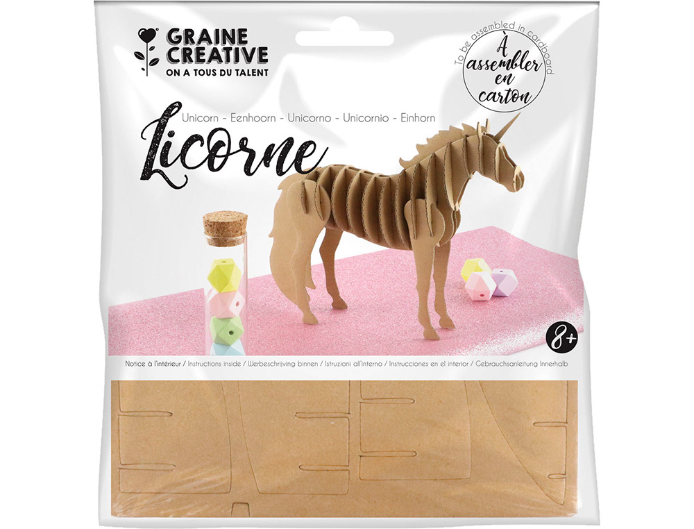 Maquette en carton, licorne, 150 x 150 mm