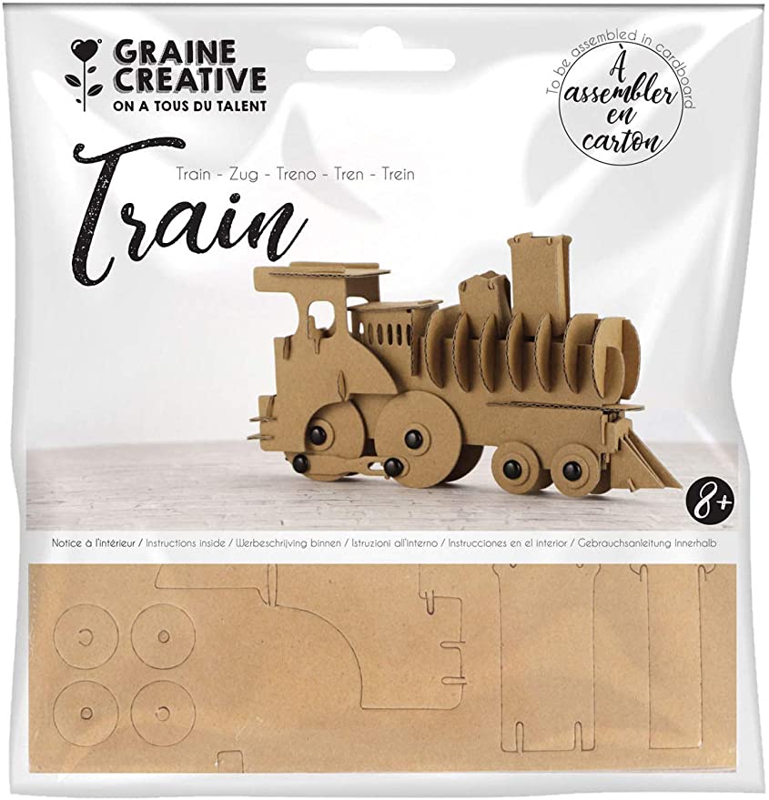 Maquette en carton, train, 150 x 150 mm