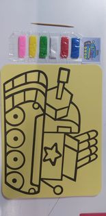 [98323] Livret carte sable Tank 4 missiles + sable 6 couleurs 21x15cm