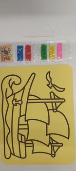 [98320] Livret carte sable voilier + sable 6 couleurs 21x15cm