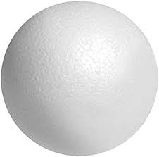 Boule en polystyrène blanc, diam 15 cm