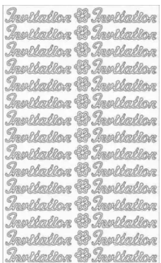 Stickers/autocollants "invitation" argenté