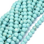 Pierre Turquoise, naturelle, turquoise, ronde, 8mm trou 1mm