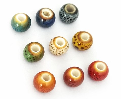 [PYS01] Perle Céramique, 6mm, coloris divers