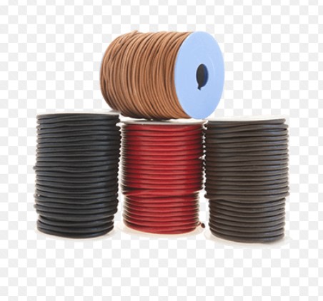 Découpe de Cuir, BLEU, 5mm, les 20cm