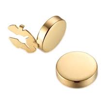 Cache-bouton pour chemise, couleur or, diamètre 17mm